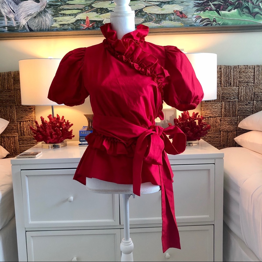 ♥️Alexa Chung Ted Ruffled Wrap Blouse - Picture 2 of 8
